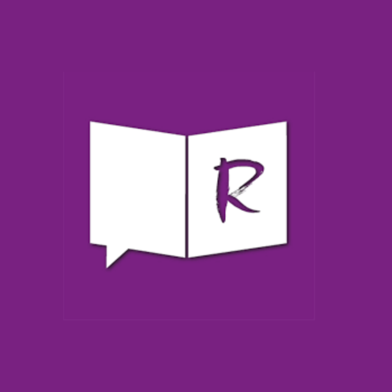 Rutakko-kirjastojen violetti logo