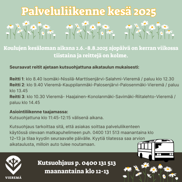 Palveluliikenne kesä 2025